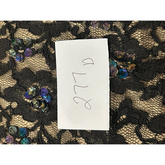 Diane Gilman Womens Black Gold Sequin Lace Silk Button-Up Shirt Sz Medium - Picture 8 of 9